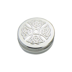 Celtic Treasures Trinket Box - Crafted in Pewter with Embossed Celtic Cross