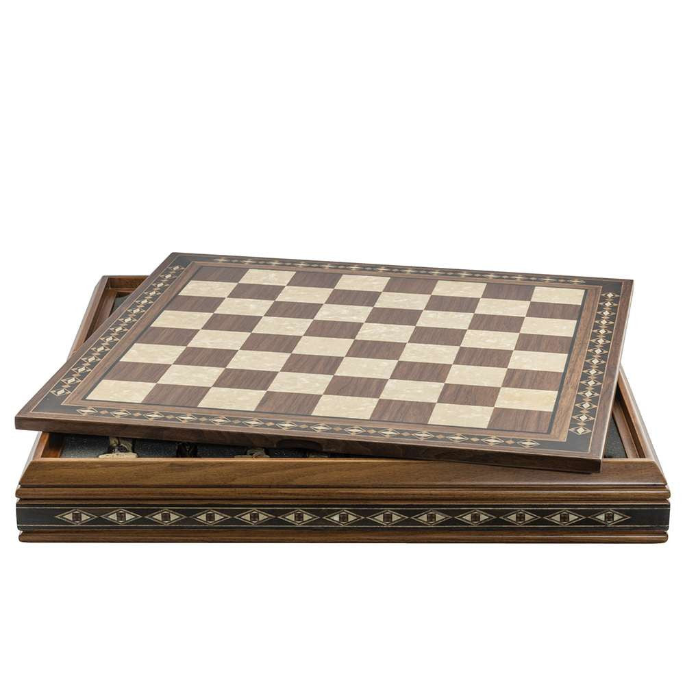 Chess Board With Case - Walnut & Eco Mother Of Pearl