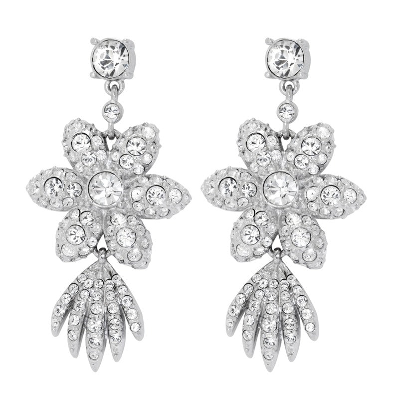 Crystal Flower Star Earrings - TimeLine Gifts