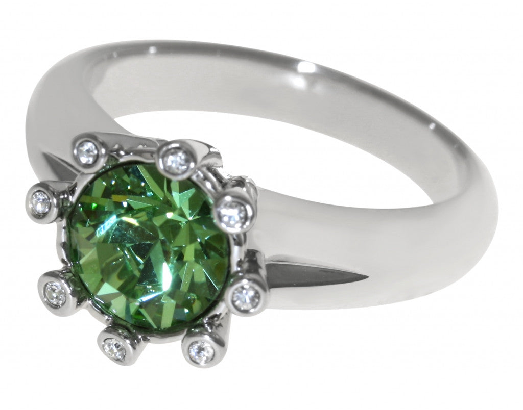 Eight-Star Emerald Crystal Ring - TimeLine Gifts