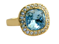 English Blue Crystal Ring - TimeLine Gifts