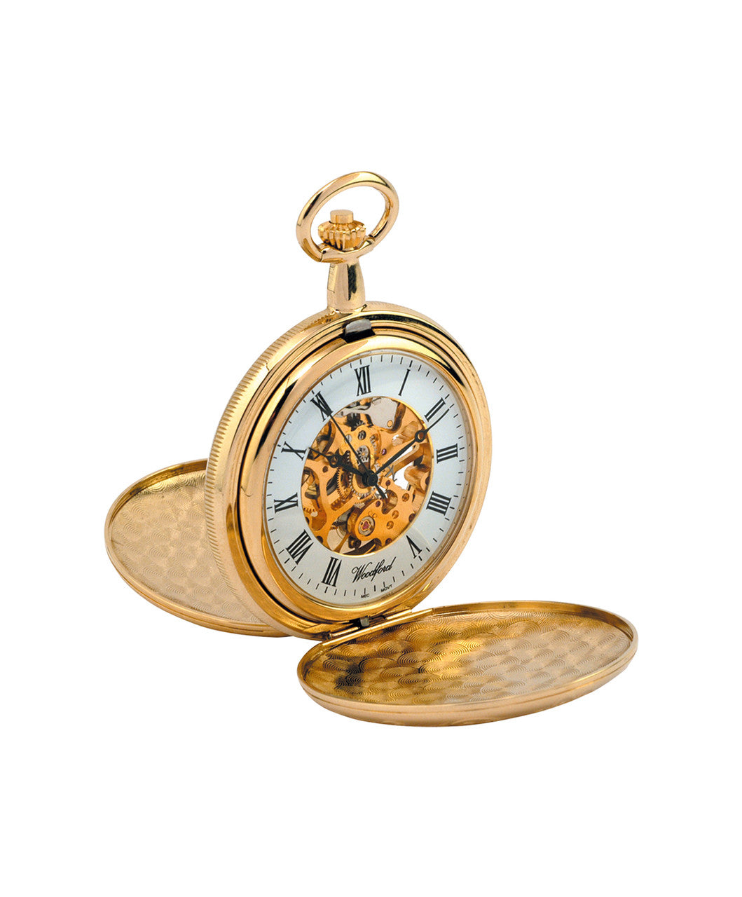 Woodford Twin Lid Mechanical Pocket Watch with Exposed Movement