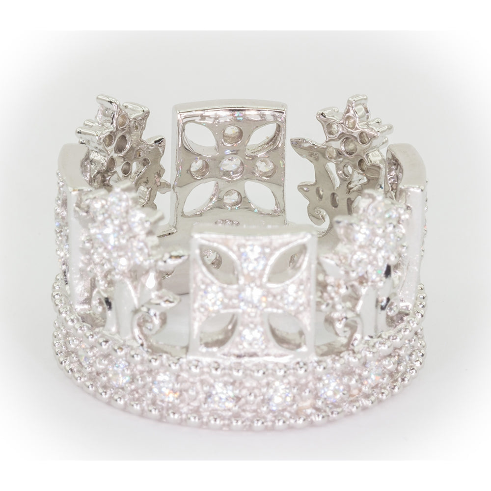 George IV Diadem Ring- Silver .75ct Diamond