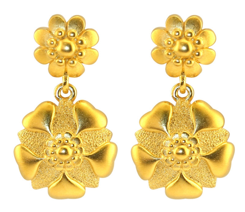 Gold Rosette Earrings - TimeLine Gifts