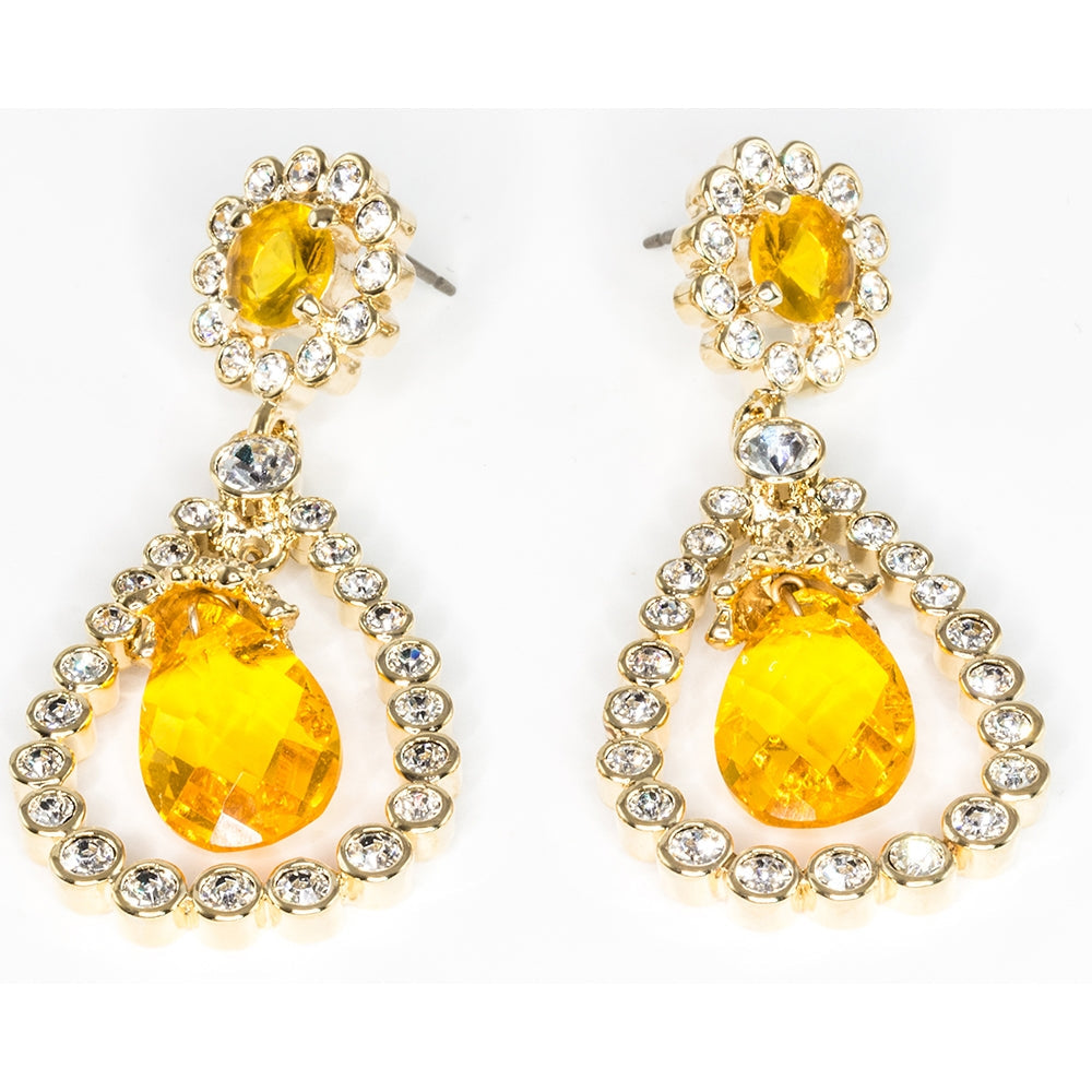 Grand Jewelled Jaune Earrings - TimeLine Gifts