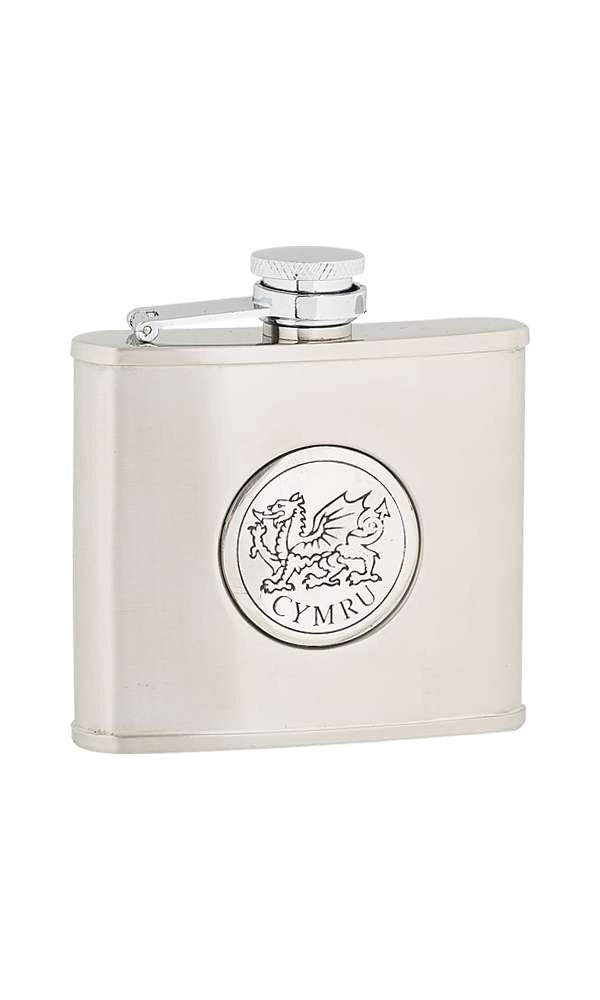 Hip Flask - Stainless Steel Cymru