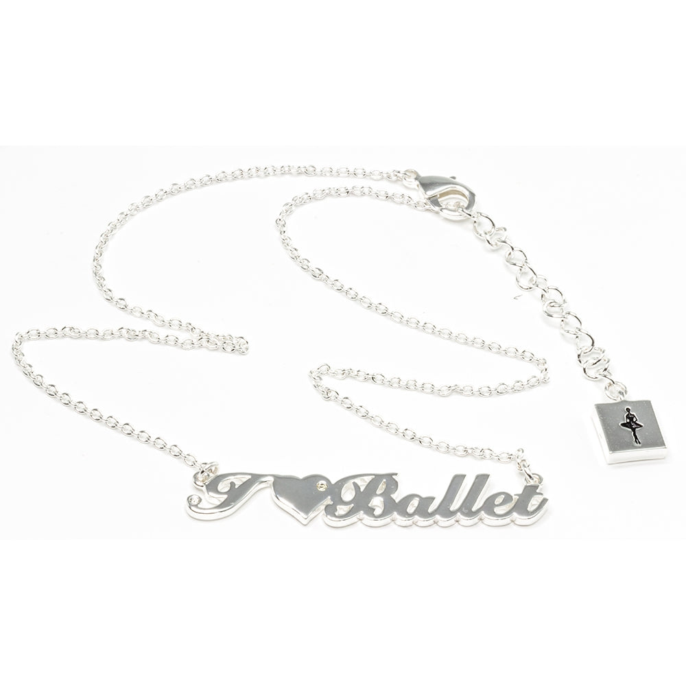 "I Love Ballet" Pendant Polished Silver-toned - TimeLine Gifts