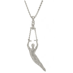 Male Ballet Dancer, in 5th pas de poisson, Pendant - Silver Plated