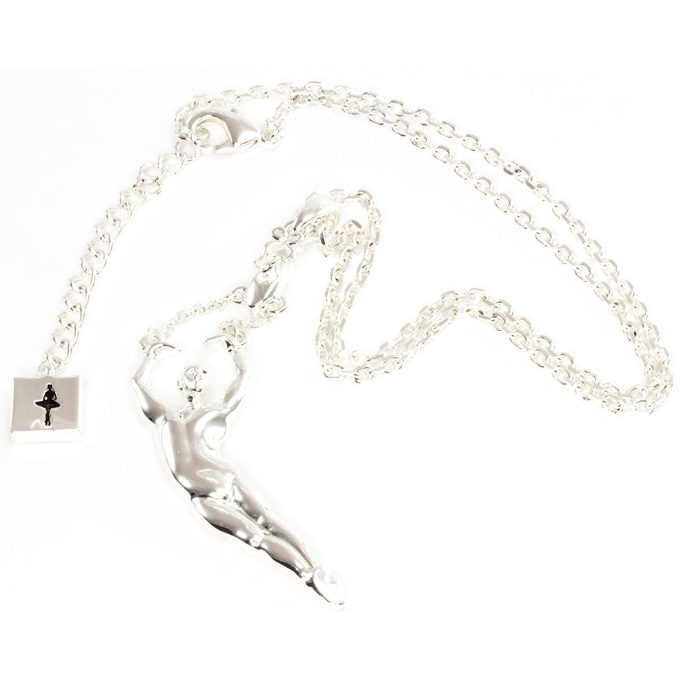 Male Ballet Dancer, in 5th pas de poisson, Pendant - Silver Plated