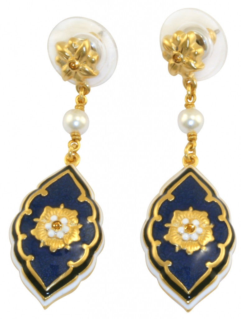 Medieval Floral Azure Earrings - TimeLine Gifts