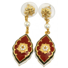 Medieval Floral Rouge Earrings - TimeLine Gifts