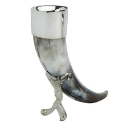 Pewter Ended Drinking Horn