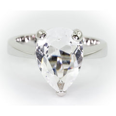 Queen Victoria's Clear Crystal Collet Drop Ring - TimeLine Gifts