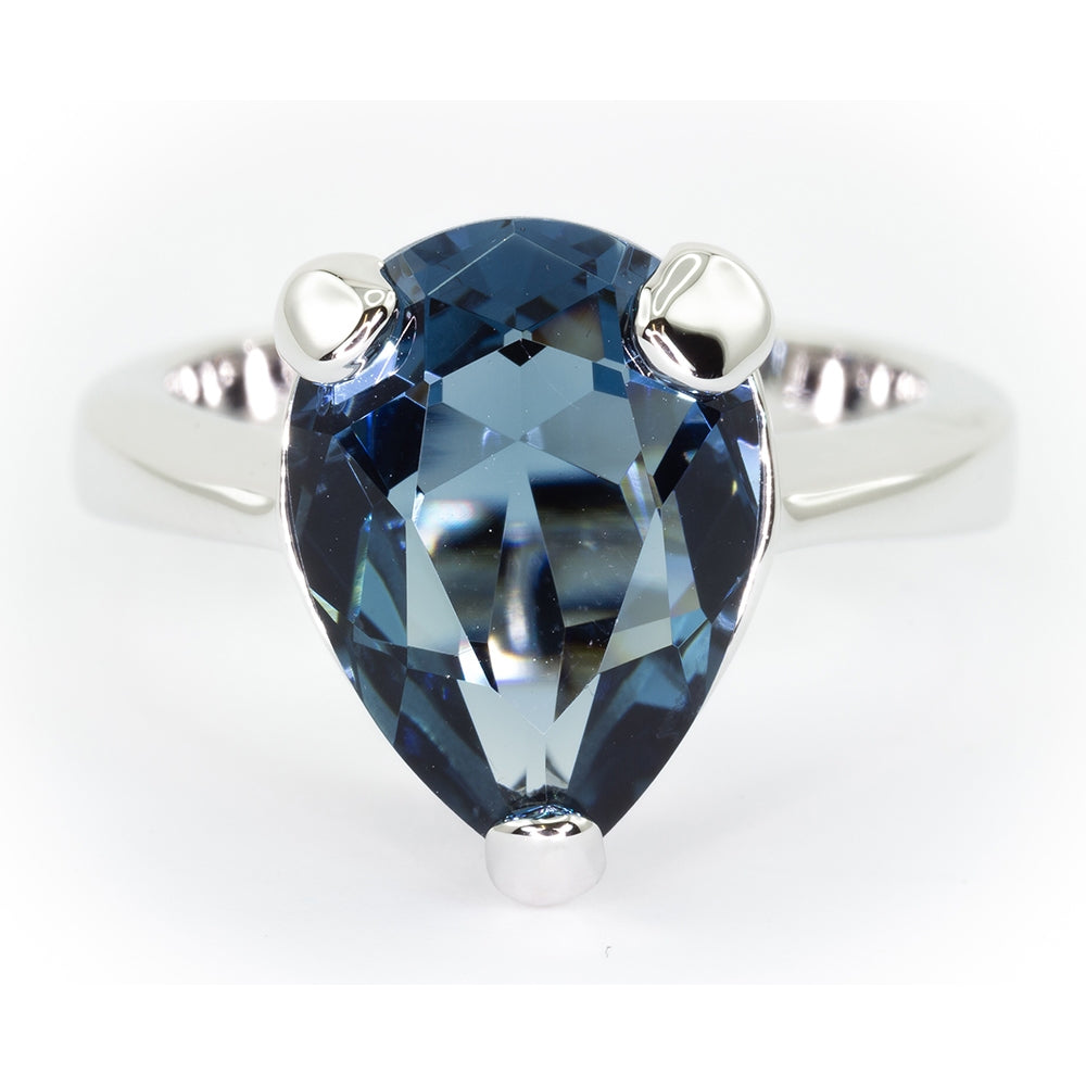 Queen Victoria's Sapphire Crystal Collet Drop Ring