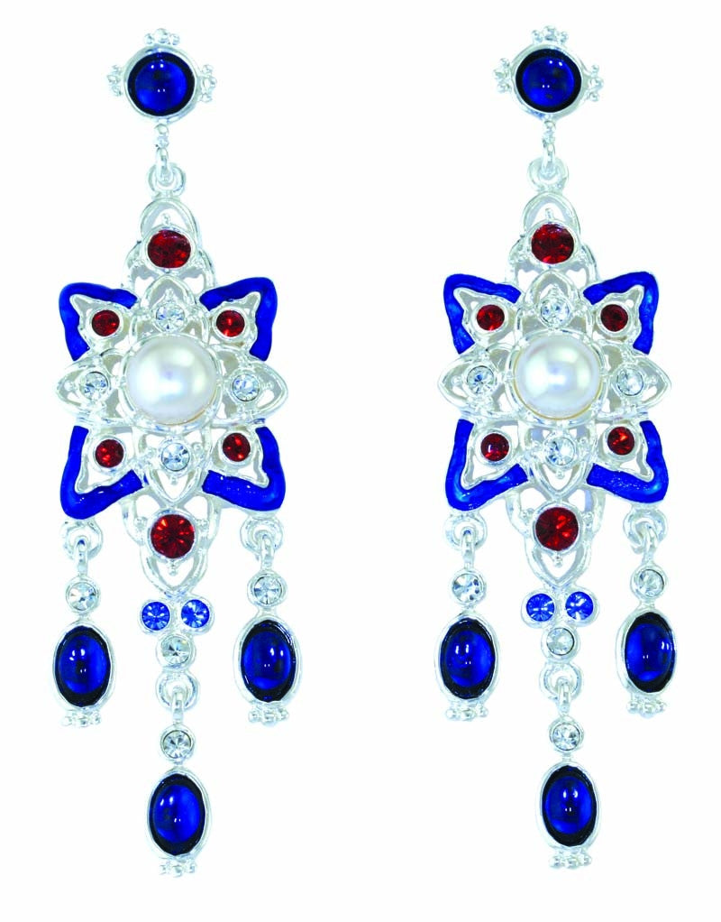 Renaissance Revival Blue Earrings - TimeLine Gifts