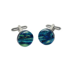 Round Heather Cufflinks