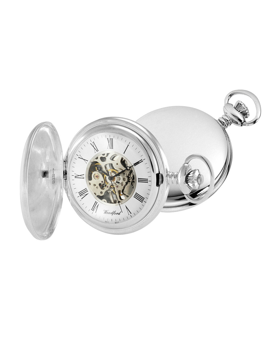 Woodford Solid Sterling Silver Full Hunter Pocket Watch