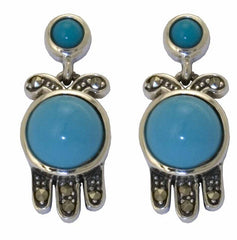 Silver Art Deco Turquoise Earrings Small - TimeLine Gifts