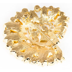 Treasures of the Earth Crystal Gold Toned Brooch - TimeLine Gifts